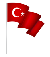 Turkey flag element design national independence day banner ribbon png