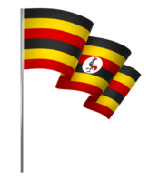 Uganda flag element design national independence day banner ribbon png