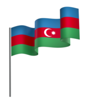 Azerbaijan flag element design national independence day banner ribbon png