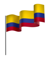 Colombia flag element design national independence day banner ribbon png