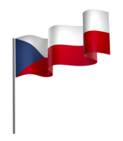 Czech Republic flag element design national independence day banner ribbon png