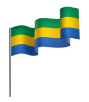 Gabon flag element design national independence day banner ribbon png