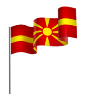 North Macedonia flag element design national independence day banner ribbon png