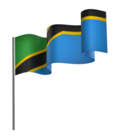 Tanzania flag element design national independence day banner ribbon png