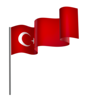 Turkey flag element design national independence day banner ribbon png