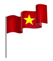 Vietnam flag element design national independence day banner ribbon png