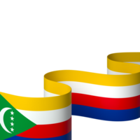 Comoros flag element design national independence day banner ribbon png