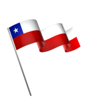 Chile flag element design national independence day banner ribbon png