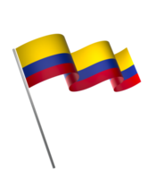 Colombia flag element design national independence day banner ribbon png