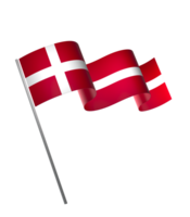 Denmark flag element design national independence day banner ribbon png