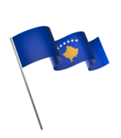 Kosovo flag element design national independence day banner ribbon png