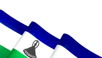 Lesotho flag element design national independence day banner ribbon png