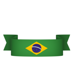 Brazil flag element design national independence day banner ribbon png