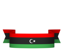 Libya flag element design national independence day banner ribbon png