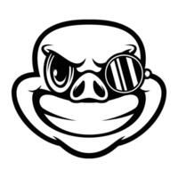 Pig Glasses Outline vector