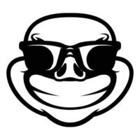 Pig Sunglasses Outline vector