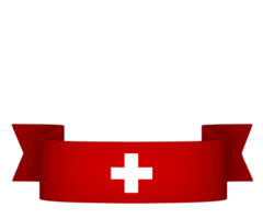 Switzerland flag element design national independence day banner ribbon png