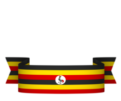 Uganda flag element design national independence day banner ribbon png