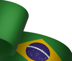 Brazil flag element design national independence day banner ribbon png