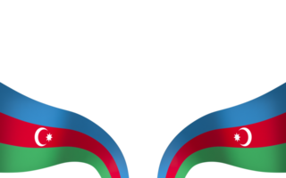 Azerbaijan flag element design national independence day banner ribbon png