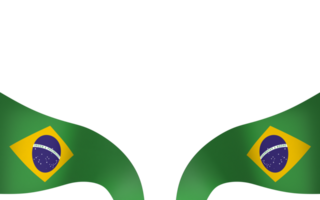 Brazil flag element design national independence day banner ribbon png