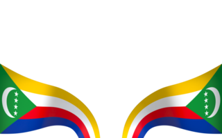 Comoros flag element design national independence day banner ribbon png