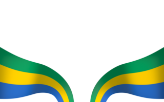 Gabon flag element design national independence day banner ribbon png