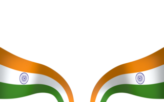 India flag element design national independence day banner ribbon png