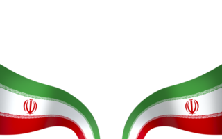 Iran flag element design national independence day banner ribbon png