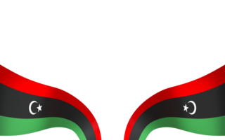 Libya flag element design national independence day banner ribbon png