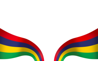 Mauritius flag element design national independence day banner ribbon png