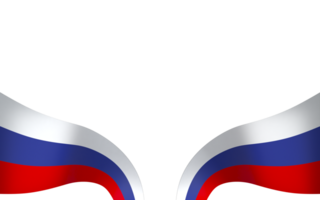 Russia flag element design national independence day banner ribbon png
