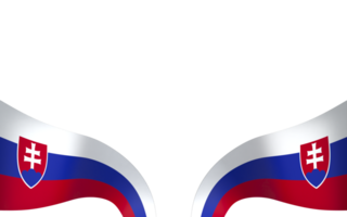 Slovakia flag element design national independence day banner ribbon png