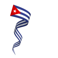 Cuba flag element design national independence day banner ribbon png