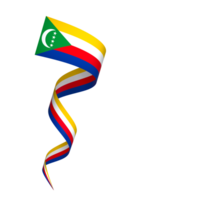 Comoros flag element design national independence day banner ribbon png