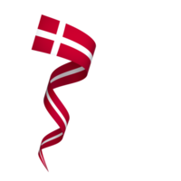 Denmark flag element design national independence day banner ribbon png