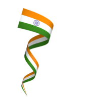 India flag element design national independence day banner ribbon png