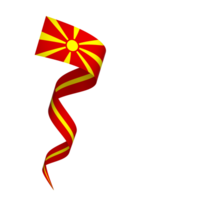 North Macedonia flag element design national independence day banner ribbon png