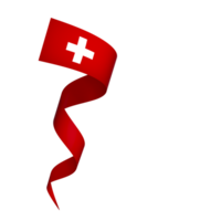 Switzerland flag element design national independence day banner ribbon png