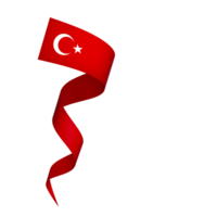 Turkey flag element design national independence day banner ribbon png