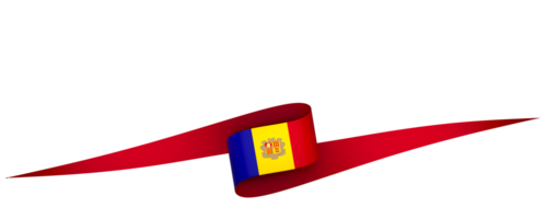 Andorra flag element design national independence day banner ribbon png