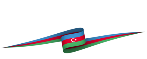 Azerbaijan flag element design national independence day banner ribbon png