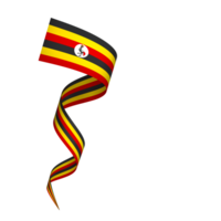 Uganda flag element design national independence day banner ribbon png