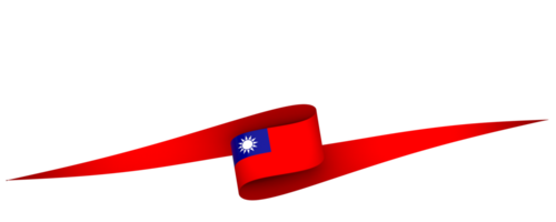 Taiwan flag element design national independence day banner ribbon png