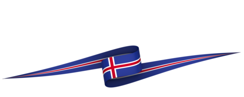 Iceland flag element design national independence day banner ribbon png