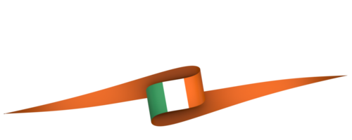 Ireland flag element design national independence day banner ribbon png