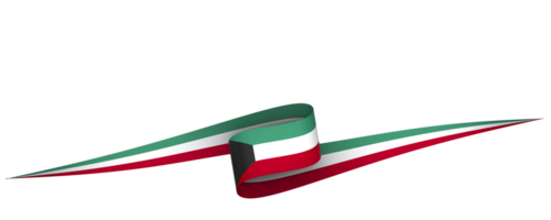 Kuwait flag element design national independence day banner ribbon png