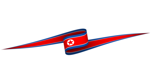 North Korea flag element design national independence day banner ribbon png