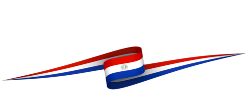 Paraguay flag element design national independence day banner ribbon png