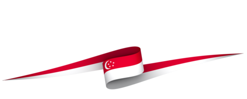 Singapour drapeau élément conception nationale indépendance journée bannière ruban png